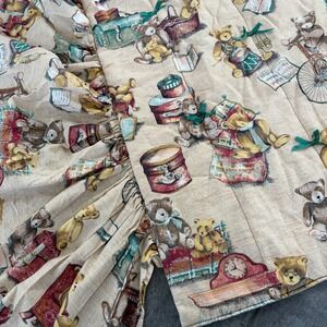 Handmade Teddy Bear‎ Comforter Toddler Bed Beige Orange Vintage Ruffle Quilt